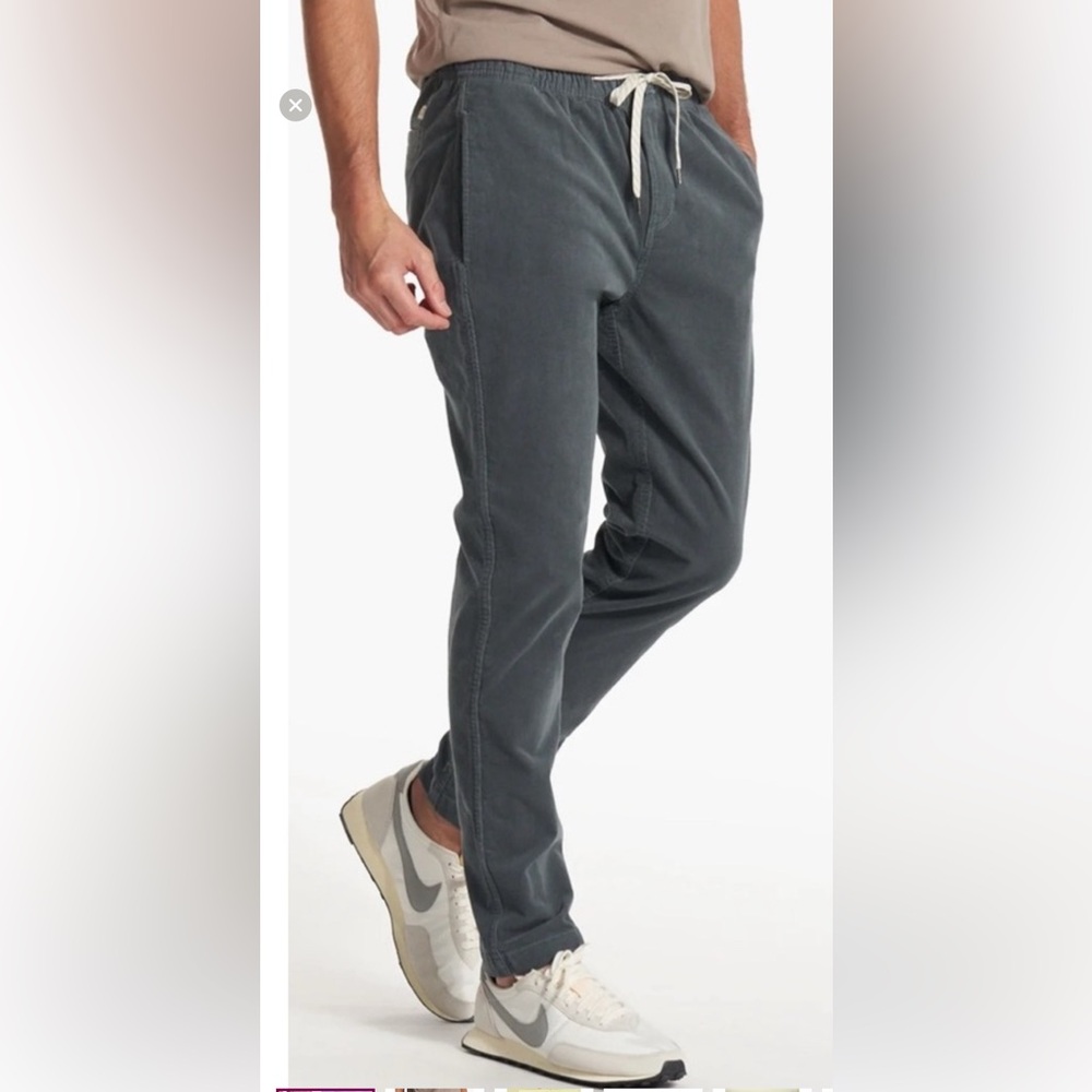 Vuori Men's Corduroy Pants in Charcoal Gray